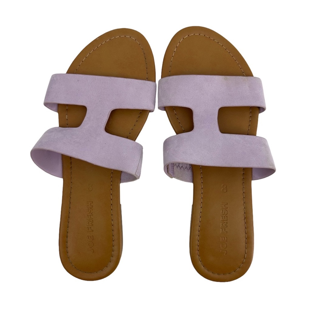 Joe Fresh Purple Faux Suede Flats Sandals